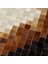 Hakiki Deriden El Yapımı Kahverengi Siyah Patchwork Dana Halısı – Şık Salon ve Giriş Halısı 5