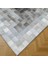 Gri Doğal Dana Derisi Patchwork Halı, Modern Tasarımlı Şık Hakiki Deri Halı, Kaymaz Tabanlı Halı 3