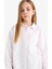 Oversize Oxford Uzun Kollu Okul Beyaz Kız Çocuk Gömlek C7482A8/WT34 1