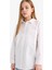 Oversize Oxford Uzun Kollu Okul Beyaz Kız Çocuk Gömlek C7482A8/WT34 4