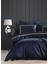 Nüans Nakışlı Pamuk Saten Yollu Çift Kişilik Nevresim Takımı-Lacivert 2