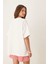 Trend Kadın Tişört - %100 Pamuk Paris Çiçek Baskılı Oversize Beyaz 4