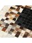 Kahverengi Siyah Bej Gerçek Dana Derisi Halı – El Yapımı Patchwork Hakiki Deri Salon Halısı 4