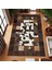 El Yapımı Patchwork Halı – Kahverengi Siyah Beyaz Renkli Doğal Dana Derisi Halı 1