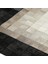 Bej Siyah Dana Derisi Patchwork Halı – El Dokuma Hakiki Deri Şık Giriş Halısı 2