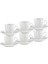 6 Kişilik Beyaz Kahve Fincan Takımı, 90 Ml, Şık ve Zarif Tasarım 3