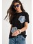 Çiçek Taş Aksesuarlı Kısa Kollu Bisiklet Yaka T-Shirt 4