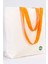 Turuncu Saplı Büyük Bez Tote Çanta 1