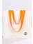 Turuncu Saplı Büyük Bez Tote Çanta 3