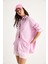 Kadın Düşük Omuz Oversize Basic Bürümcük Gömlek 4