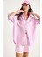 Kadın Düşük Omuz Oversize Basic Bürümcük Gömlek 5