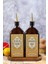 500ML Amber Ahşap Stantlı Zeytinyağı ve Ayçiçek Yağı Şişesi Seti 1