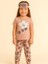 Kız Çocuk Pamuklu Kısa Kol Çiçek Desenli Pijama Takım(Uyku Bandı Dahil) 2