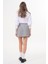 Kemerli Pileli Mini Gri Etek - KED1001 4