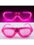 Pembe LED Işıklı Parti Gözlüğü - Neon Glow Şerit Gözlük 3 Modlu 4