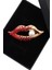 Incili Gold Lips Broş. Yaka Iğnesi Dudaklı Broş. Taşlı Tasarım Dudak Broş. Kadın Broş. Dudak Broş. 1