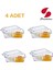 4'lü Cam Saklama Kabı, Bölmeli, 480 Cc, Turuncu, Pratik ve Şık Kullanım. 1