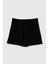 Kız Çocuk Cep Detaylı Beli Yarım Lastikli Siyah Şort Etek 2