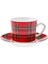 Kırmızı Ekose 2 Kişilik Kahve Fincanı Takımı 80 Ml, Şık ve Kullanışlıdır. 5