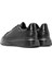 Erkek Siyah Bağcıklı Kalın Tabanlı Deri Sneaker 25WFD675318 5