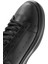 Erkek Siyah Bağcıklı Kalın Tabanlı Deri Sneaker 25WFD675318 9