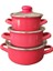 Pembe 3'lü Tencere Seti, 12CM-14CM-16CM, Şık ve Kullanışlı Küçük Boy Ürün 1