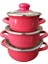 Pembe 3'lü Tencere Seti, 12CM-14CM-16CM, Şık ve Kullanışlı Küçük Boy Ürün 2