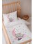 %100 Pamuk Saten Bebek Yatak Nevresim Takımı 100X150 Fil Desenli Beyaz 1