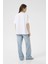 Trend Kadın Tişört - %100 Pamuk Güneş Baskılı Oversize Beyaz 4