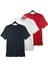 Erkek 3'lü Basic Tişört Seti - Pamuklu Bisiklet Yaka Tişört| Gece Mavisi, Beyaz ve Kırmızı| Günlük ve Spor Giyim | %100 Pamuk T-Shirt Seti 1