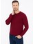 Erkek Bordo Slim Fit Bisiklet Yaka Basic Triko Kazak 50237038-VR014 4