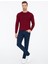 Erkek Bordo Slim Fit Bisiklet Yaka Basic Triko Kazak 50237038-VR014 2
