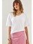 Kadın V Yaka Kısa Kollu Basic T-Shirt 2