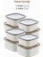 6'lı Set, Sızdırmaz, Mikrodalga Uygun, Bej Erzak Saklama Kapları, Farklı Boyutlar 4