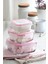 3'lü Pembe Cam Saklama Kabı Seti, Kilitli Kapakli, Pratik ve Şık Tasarım 1