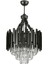 Şık 40 cm Kristal Cam Taşlı Lüks Avize, Siyah Renk, Zarif Aydınlatma Parçası 1