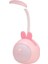 Pembe Tavşan Kulaklı Çocuk Odası Gece Lambası USB Şarjlı, Sevimli ve Işıltılı 1