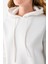 Kadın Kapüşonlu Basic 3ip Sweatshirt Beyaz - 2604 7