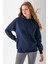 Kadın Kapüşonlu Basic 3ip Sweatshirt Lacivert - 2604 5