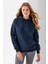 Kadın Kapüşonlu Basic 3ip Sweatshirt Lacivert - 2604 6