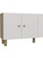 KA1503DB-EGE Bohem Konsol,tv Sehpası,çok Amaçlı Dolap,kahve Köşesi 150CM Safirmeşe-Beyaz 6