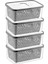 4'lü Antrasit Saklama Kabı Seti, Süzgeçli, 3,5 Lt, 23X17X11 cm 2