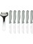 Gri Simli ve Ebruli Desenli 6'lı Bıçak ve Soyacak Seti 1
