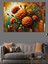Canlı Renkli Çiçek Temalı Dekoratif Kanvas ve Ahşap Tablo 1