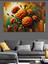 Canlı Renkli Çiçek Temalı Dekoratif Kanvas ve Ahşap Tablo 3