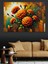 Canlı Renkli Çiçek Temalı Dekoratif Kanvas ve Ahşap Tablo 4