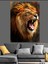 Canlı Renklerde Aslan Portresi Dekoratif Kanvas ve Ahşap Tablo 1
