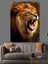 Canlı Renklerde Aslan Portresi Dekoratif Kanvas ve Ahşap Tablo 2