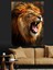 Canlı Renklerde Aslan Portresi Dekoratif Kanvas ve Ahşap Tablo 4