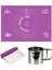 Mor Silikon Ölçülü Çok Amaçlı Hamur Açma Matı 45X65 Cm, Çelik Un Eleği ve Hamur Kesici 1